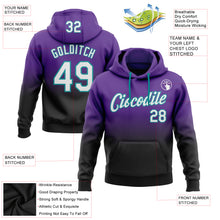 Load image into Gallery viewer, Custom Stitched Purple White Black-Teal Fade Fashion Sports Pullover Sweatshirt Hoodie