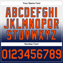 Load image into Gallery viewer, Custom Stitched White Orange-Navy Fade Fashion Sports Pullover Sweatshirt Hoodie