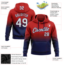 Load image into Gallery viewer, Custom Stitched Red White-Navy Fade Fashion Sports Pullover Sweatshirt Hoodie