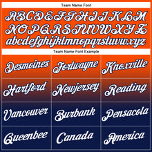 Load image into Gallery viewer, Custom Stitched Orange White-Navy Fade Fashion Sports Pullover Sweatshirt Hoodie