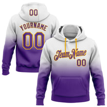 Load image into Gallery viewer, Custom Stitched White Purple-Gold Fade Fashion Sports Pullover Sweatshirt Hoodie