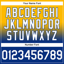 Load image into Gallery viewer, Custom Stitched Gold White-Royal Fade Fashion Sports Pullover Sweatshirt Hoodie