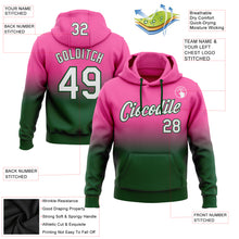Load image into Gallery viewer, Custom Stitched Pink White-Green Fade Fashion Sports Pullover Sweatshirt Hoodie