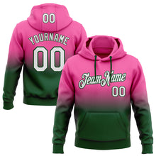 Load image into Gallery viewer, Custom Stitched Pink White-Green Fade Fashion Sports Pullover Sweatshirt Hoodie