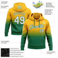 Load image into Gallery viewer, Custom Stitched Gold White-Kelly Green Fade Fashion Sports Pullover Sweatshirt Hoodie