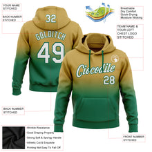 Load image into Gallery viewer, Custom Stitched Old Gold White-Kelly Green Fade Fashion Sports Pullover Sweatshirt Hoodie