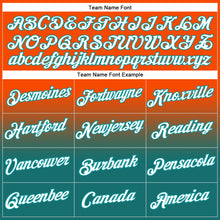 Load image into Gallery viewer, Custom Stitched Orange White-Teal Fade Fashion Sports Pullover Sweatshirt Hoodie