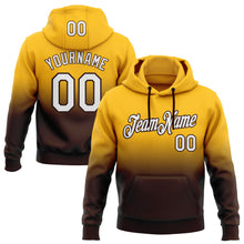 Load image into Gallery viewer, Custom Stitched Gold White-Brown Fade Fashion Sports Pullover Sweatshirt Hoodie