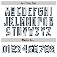 Load image into Gallery viewer, Custom White Pinstripe Silver-Black Authentic Fade Fashion Baseball Jersey