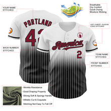 Load image into Gallery viewer, Custom White Pinstripe Crimson-Black Authentic Fade Fashion Baseball Jersey