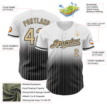 Load image into Gallery viewer, Custom White Pinstripe Vegas Gold-Black Authentic Fade Fashion Baseball Jersey