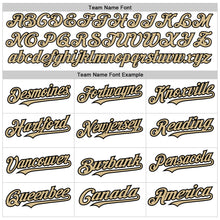 Load image into Gallery viewer, Custom White Pinstripe Vegas Gold-Black Authentic Fade Fashion Baseball Jersey