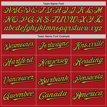 Load image into Gallery viewer, Custom Red Pinstripe Old Gold-Black Authentic Fade Fashion Baseball Jersey