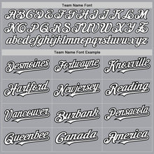 Load image into Gallery viewer, Custom Gray Pinstripe White-Black Authentic Fade Fashion Baseball Jersey