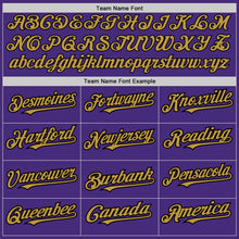 Load image into Gallery viewer, Custom Purple Pinstripe Old Gold-Black Authentic Fade Fashion Baseball Jersey