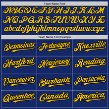 Load image into Gallery viewer, Custom Royal Pinstripe Yellow-Black Authentic Fade Fashion Baseball Jersey