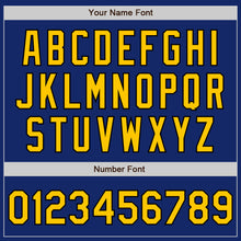 Load image into Gallery viewer, Custom Royal Pinstripe Yellow-Black Authentic Fade Fashion Baseball Jersey