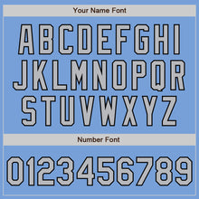 Load image into Gallery viewer, Custom Light Blue Pinstripe Gray-Black Authentic Fade Fashion Baseball Jersey