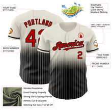 Load image into Gallery viewer, Custom Cream Pinstripe Red-Black Authentic Fade Fashion Baseball Jersey