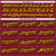 Load image into Gallery viewer, Custom Crimson Pinstripe Gold-Black Authentic Fade Fashion Baseball Jersey