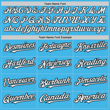 Load image into Gallery viewer, Custom Sky Blue Pinstripe White-Black Authentic Fade Fashion Baseball Jersey