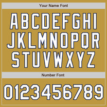 Load image into Gallery viewer, Custom Old Gold Pinstripe White-Navy Authentic Fade Fashion Baseball Jersey