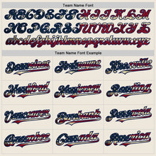 Load image into Gallery viewer, Custom Cream Pinstripe Vintage USA Flag-Navy Authentic Fade Fashion Baseball Jersey