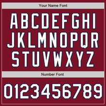 Load image into Gallery viewer, Custom Maroon Pinstripe White-Navy Authentic Fade Fashion Baseball Jersey