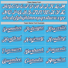 Load image into Gallery viewer, Custom Sky Blue Pinstripe White-Navy Authentic Fade Fashion Baseball Jersey