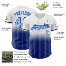 Load image into Gallery viewer, Custom White Pinstripe Light Blue-Royal Authentic Fade Fashion Baseball Jersey