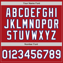 Load image into Gallery viewer, Custom Red Pinstripe White-Royal Authentic Fade Fashion Baseball Jersey