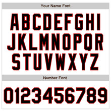 Load image into Gallery viewer, Custom White Pinstripe Black-Red Authentic Fade Fashion Baseball Jersey