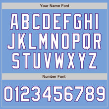 Load image into Gallery viewer, Custom Light Blue Pinstripe White-Purple Authentic Fade Fashion Baseball Jersey