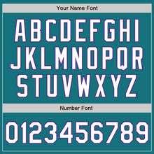 Load image into Gallery viewer, Custom Teal Pinstripe White-Purple Authentic Fade Fashion Baseball Jersey