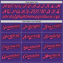 Load image into Gallery viewer, Custom Purple Pinstripe Pink-Black Authentic Fade Fashion Baseball Jersey