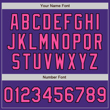 Load image into Gallery viewer, Custom Purple Pinstripe Pink-Black Authentic Fade Fashion Baseball Jersey