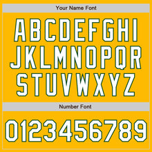 Load image into Gallery viewer, Custom Gold Pinstripe White-Green Authentic Fade Fashion Baseball Jersey