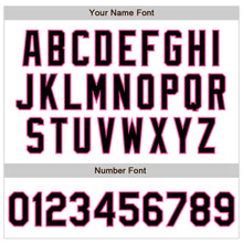 Load image into Gallery viewer, Custom White Pinstripe Black-Pink Authentic Fade Fashion Baseball Jersey