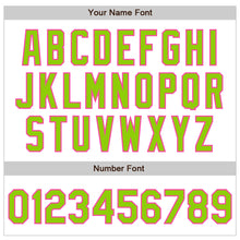 Load image into Gallery viewer, Custom White Pinstripe Neon Green-Pink Authentic Fade Fashion Baseball Jersey