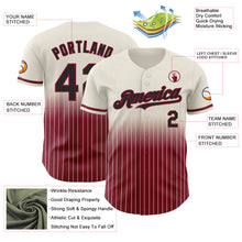 Load image into Gallery viewer, Custom Cream Pinstripe Black-Crimson Authentic Fade Fashion Baseball Jersey
