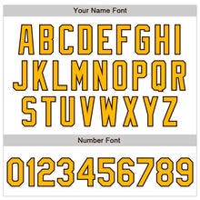 Load image into Gallery viewer, Custom White Pinstripe Gold-Brown Authentic Fade Fashion Baseball Jersey