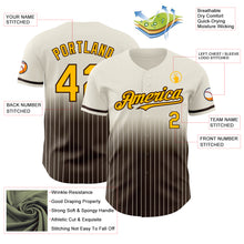 Load image into Gallery viewer, Custom Cream Pinstripe Gold-Brown Authentic Fade Fashion Baseball Jersey