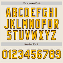 Load image into Gallery viewer, Custom Cream Pinstripe Gold-Brown Authentic Fade Fashion Baseball Jersey