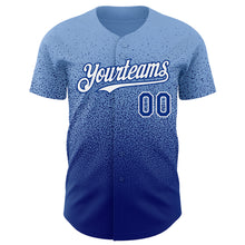 Load image into Gallery viewer, Custom Light Blue Royal-White Authentic Fade Fashion Baseball Jersey