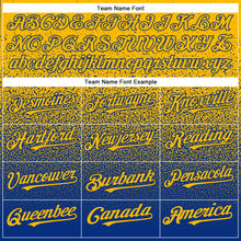 Load image into Gallery viewer, Custom Gold Royal Authentic Fade Fashion Baseball Jersey