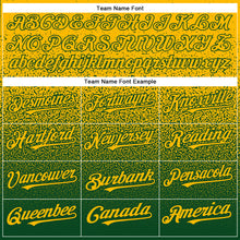 Load image into Gallery viewer, Custom Gold Green Authentic Fade Fashion Baseball Jersey