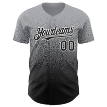 Load image into Gallery viewer, Custom Gray Black-White Authentic Fade Fashion Baseball Jersey
