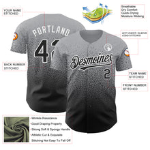 Load image into Gallery viewer, Custom Gray Black-White Authentic Fade Fashion Baseball Jersey