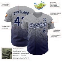 Load image into Gallery viewer, Custom Gray Navy Authentic Fade Fashion Baseball Jersey