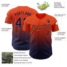 Load image into Gallery viewer, Custom Orange Navy Authentic Fade Fashion Baseball Jersey